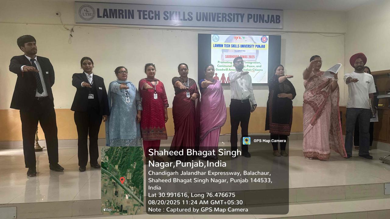 Sadbhavana Diwas celebrated at Lamrin Tech Skills University Punjab.